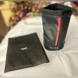 Prada Beauty Ocean Luna Rossa Black Satin Pouch Navy Blue Pouch NWT